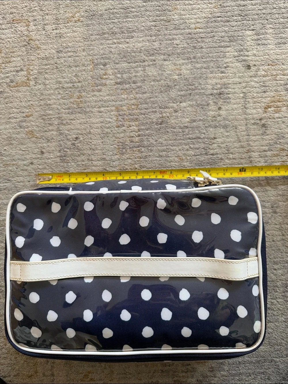 Kate Spade Polka Dot Women’s Cosmetic Pouch – Navy with Red Interior